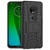 Dual Layer Rugged Tough Case & Stand for Motorola Moto G7 / G7 Plus - Black